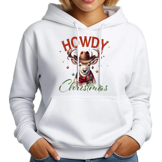 Bluza damska z kapturem świąteczna - Howdy Christmas BN54 - StoryCups.pl