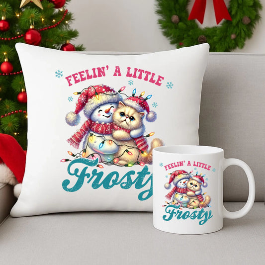 Zestaw poduszka i kubek świąteczny - Feelin' a little frosty BN52 - StoryCups.pl
