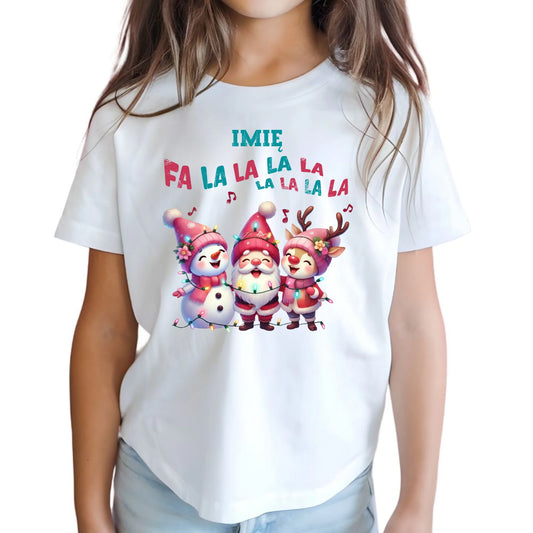 Koszulka dziecięca świąteczna - Fa la la la - personalizowana BN51 - StoryCups.pl