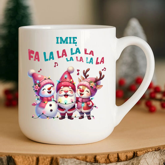 Kubek elegant świąteczny - Fa la la la - personalizowany BN51 - StoryCups.pl
