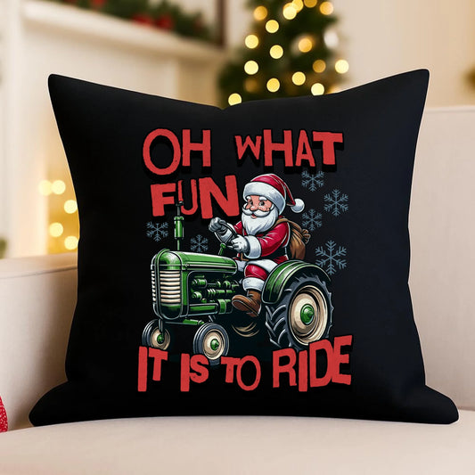 Poduszka dekoracyjna świąteczna - Mikołaj na traktorze - Oh what fun BN48 - StoryCups.pl