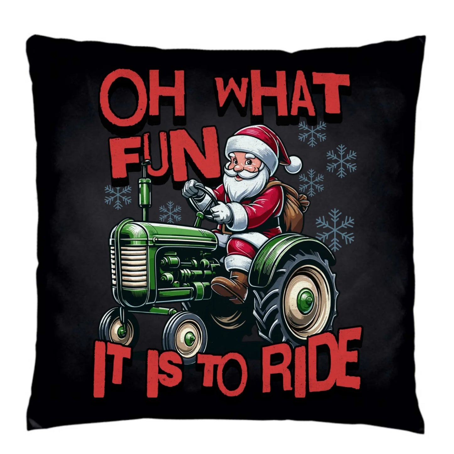 Poduszka dekoracyjna świąteczna - Mikołaj na traktorze - Oh what fun BN48 - StoryCups.pl