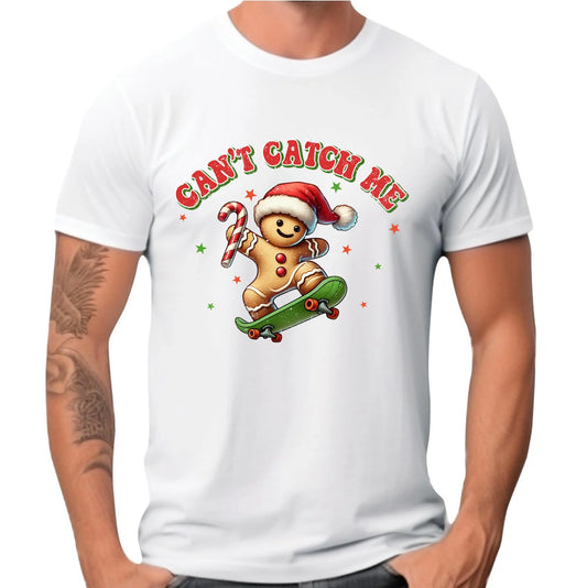 Koszulka męska świąteczna - Piernik na deskorolce Can't catch me BN45 - StoryCups.pl