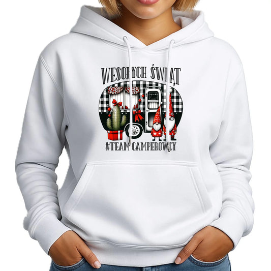 Bluza damska z kapturem świąteczna - Wesołych Świąt Team Camperowcy BN44 - StoryCups.pl