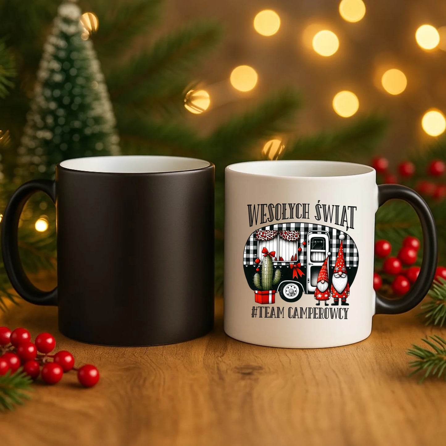 Kubek magiczny świąteczny - Wesołych Świąt Team Camperowcy BN44 - StoryCups.pl