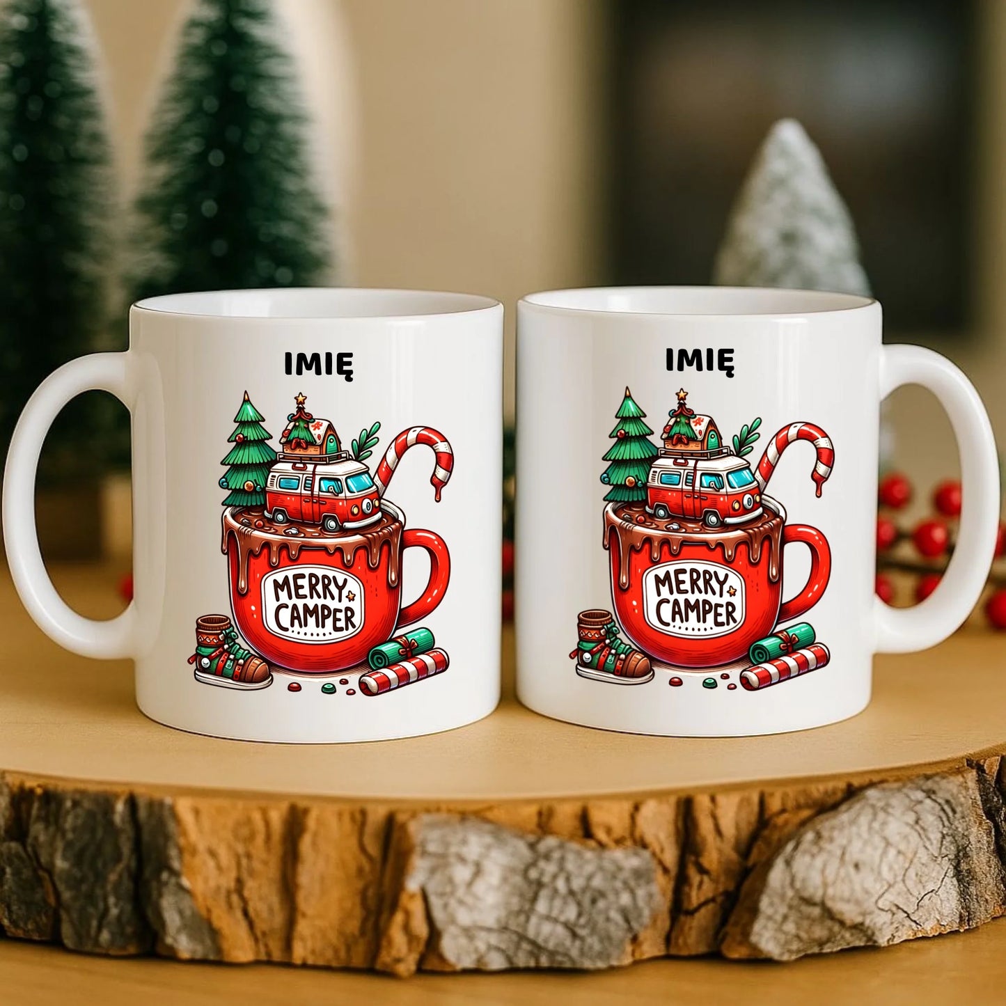 Kubek świąteczny - Kamper Merry Camper - personalizowany BN43 - StoryCups.pl