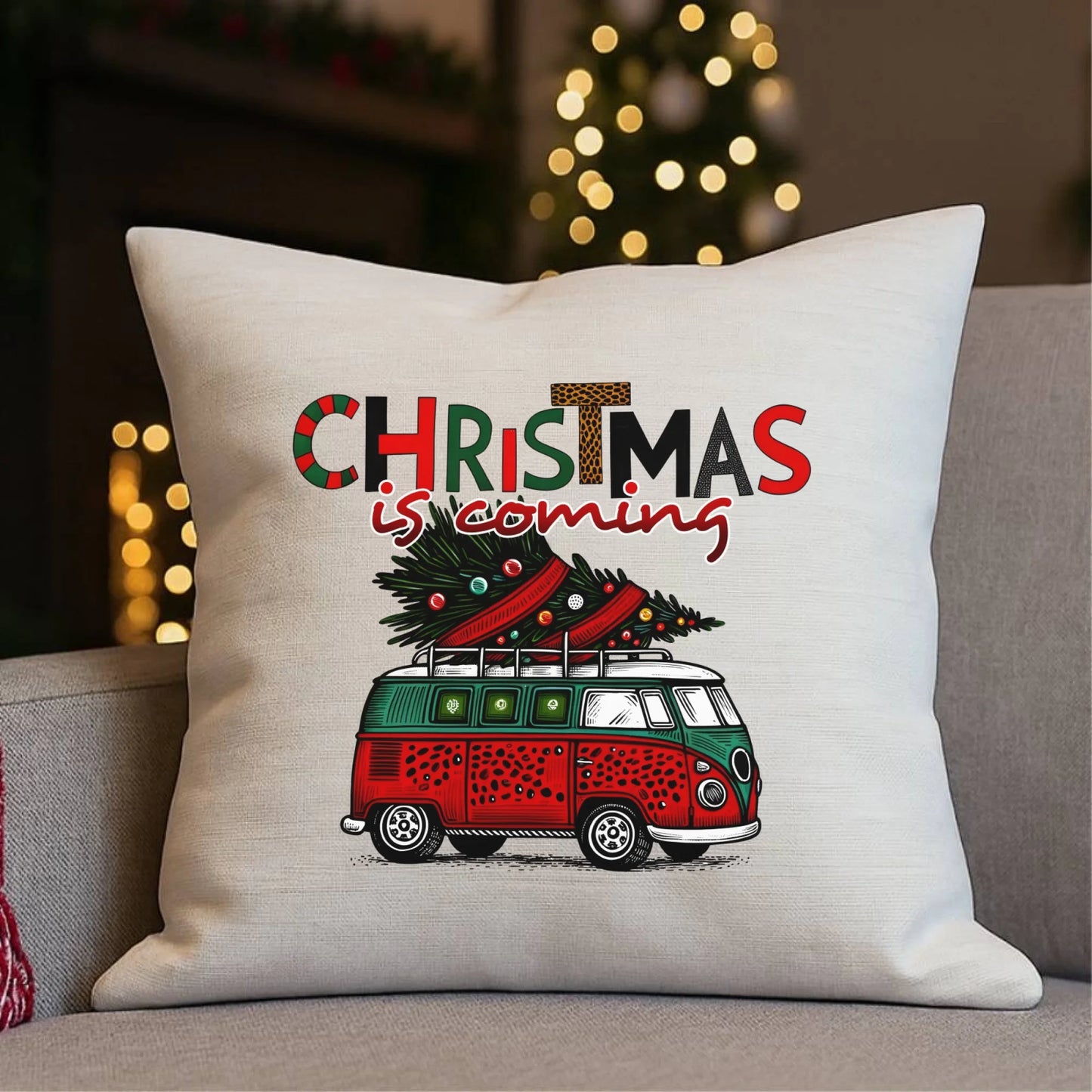 Poduszka świąteczna - Kamper Christmas is coming BN42 - StoryCups.pl