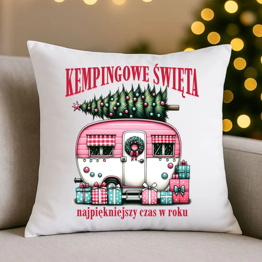 Poduszka świąteczna - Kamper Kempingowe Święta BN40 - StoryCups.pl