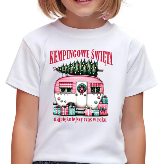 Koszulka dziecięca świąteczna - Kamper Kempingowe Święta BN40 - StoryCups.pl