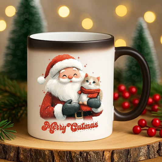 Kubek magiczny świąteczny - prezent dla kociary - Merry Catmas BN38 - StoryCups.pl
