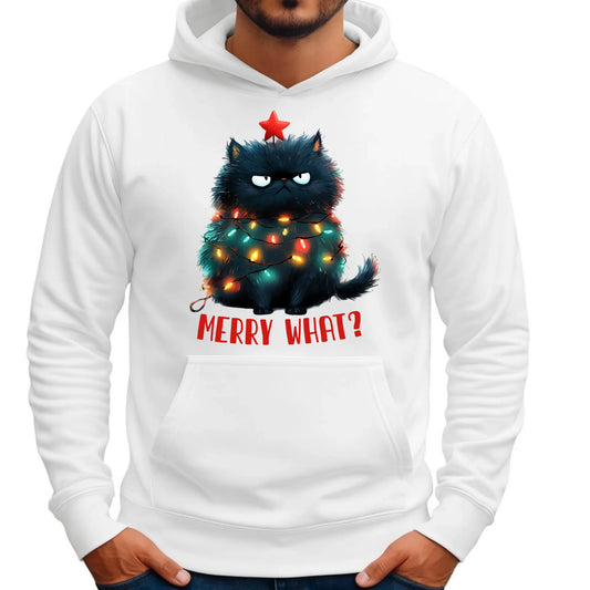 Bluza męska z kapturem świąteczna - Grumpy Cat Merry what? BN37 - StoryCups.pl