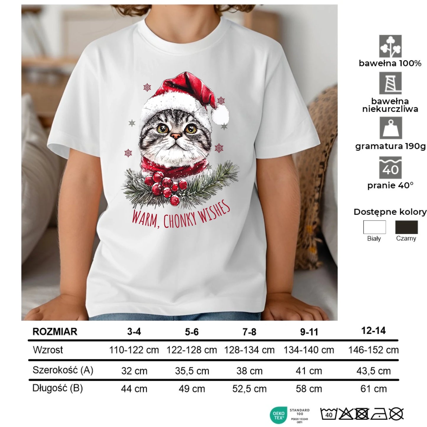 Koszulka dziecięca świąteczna - Warm, Chonky Wishes BN36 - StoryCups.pl