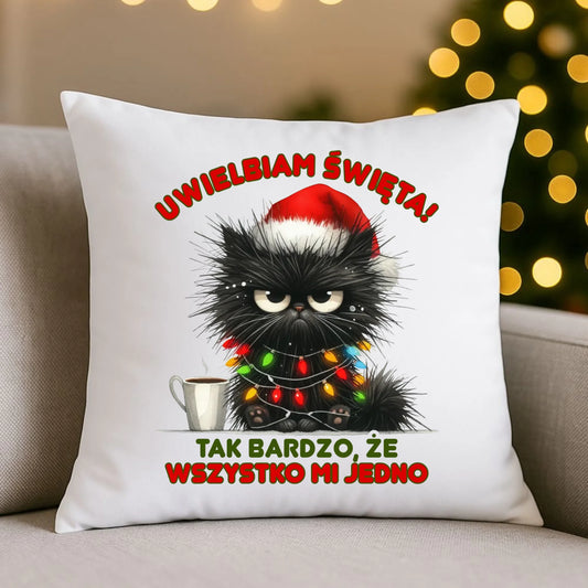 Poduszka świąteczna - Kot Maruda Wszystko mi jedno BN35 - StoryCups.pl