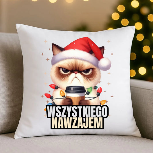 Poduszka świąteczna - Grumpy Cat Wszystkiego nawzajem BN33 - StoryCups.pl