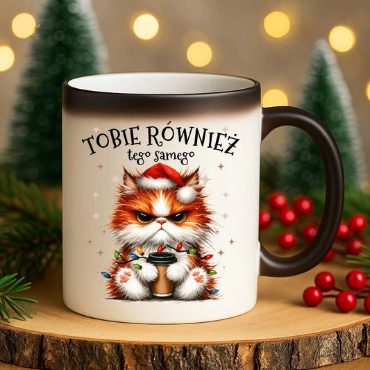 Kubek magiczny świąteczny - Grumpy Cat Tobie również tego samego BN32 - StoryCups.pl