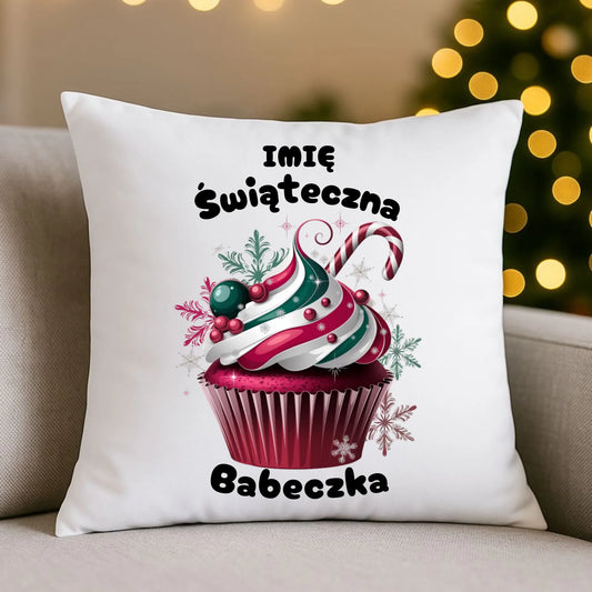 Poduszka na święta - Świąteczna babeczka - personalizowana BN30 - StoryCups.pl
