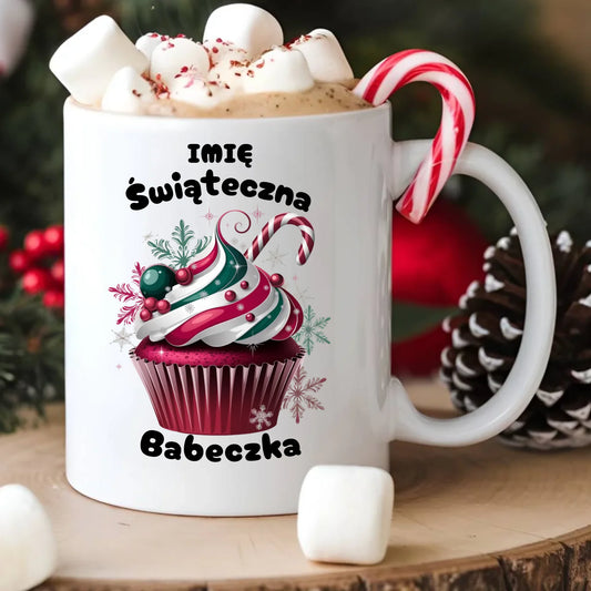 Kubek na święta - Świąteczna babeczka - personalizowany BN30 - StoryCups.pl