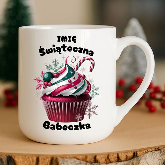 Kubek elegant na święta - Świąteczna babeczka - personalizowany BN30 - StoryCups.pl