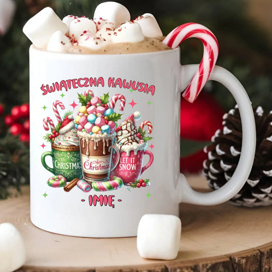 Kubek świąteczny - Świąteczna kawusia - personalizowany BN29 - StoryCups.pl