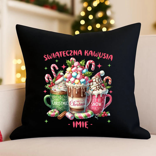 Poduszka dekoracyjna świąteczna - Świąteczna kawusia - personalizowana BN29 - StoryCups.pl