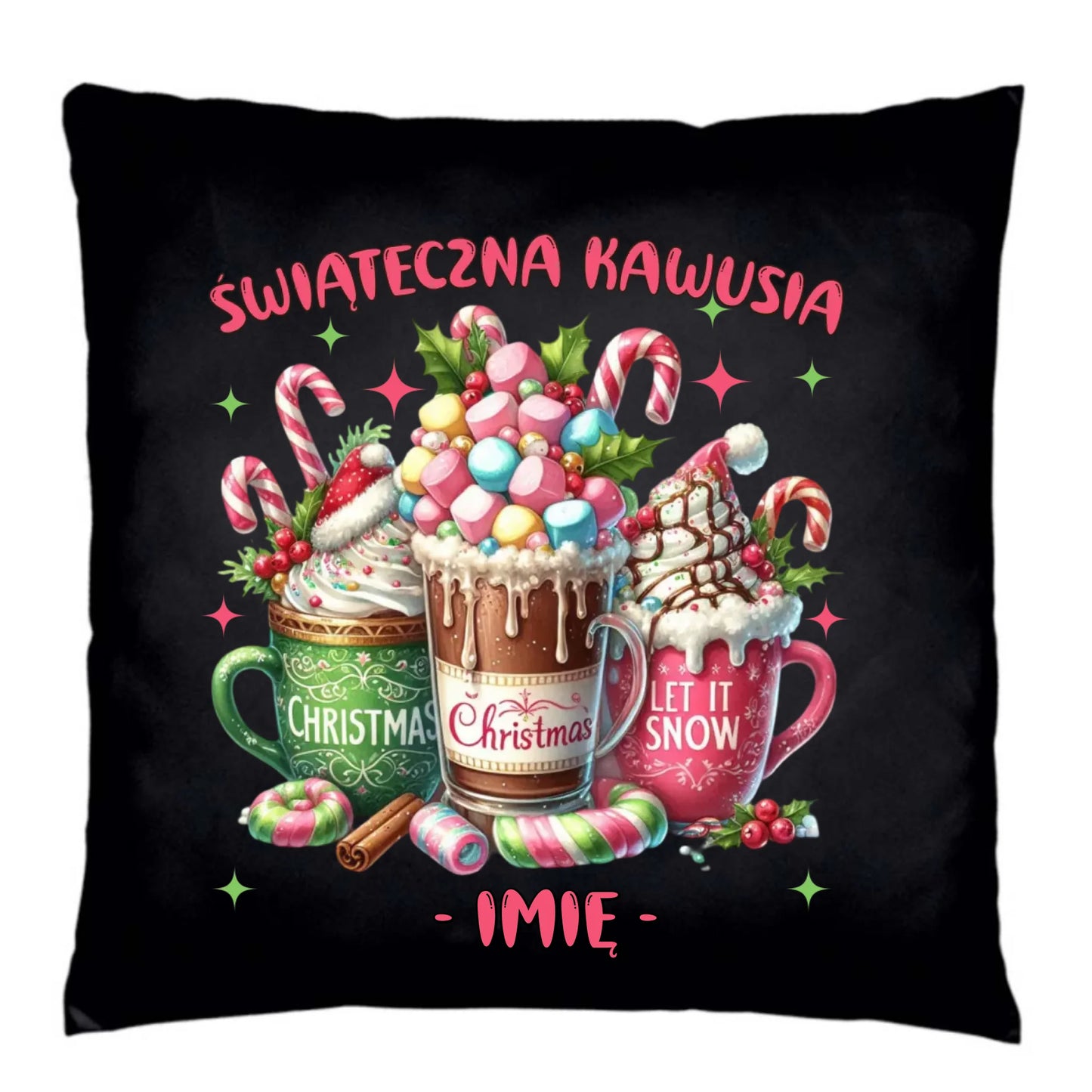 Poduszka dekoracyjna świąteczna - Świąteczna kawusia - personalizowana BN29 - StoryCups.pl