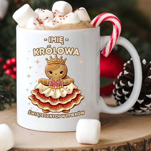 Kubek świąteczny - Królowa świątecznych wypieków - personalizowany BN28 - StoryCups.pl