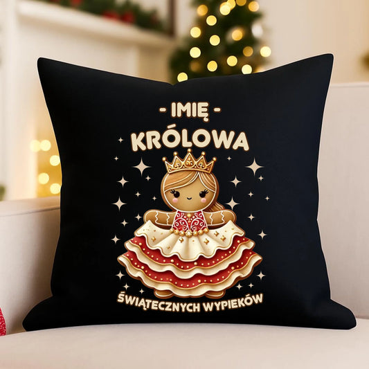 Poduszka dekoracyjna świąteczna - Królowa świątecznych wypieków - personalizowana BN28 - StoryCups.pl