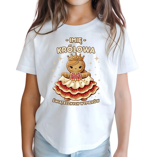 Koszulka dziecięca świąteczna - Królowa świątecznych wypieków - personalizowana BN28 - StoryCups.pl