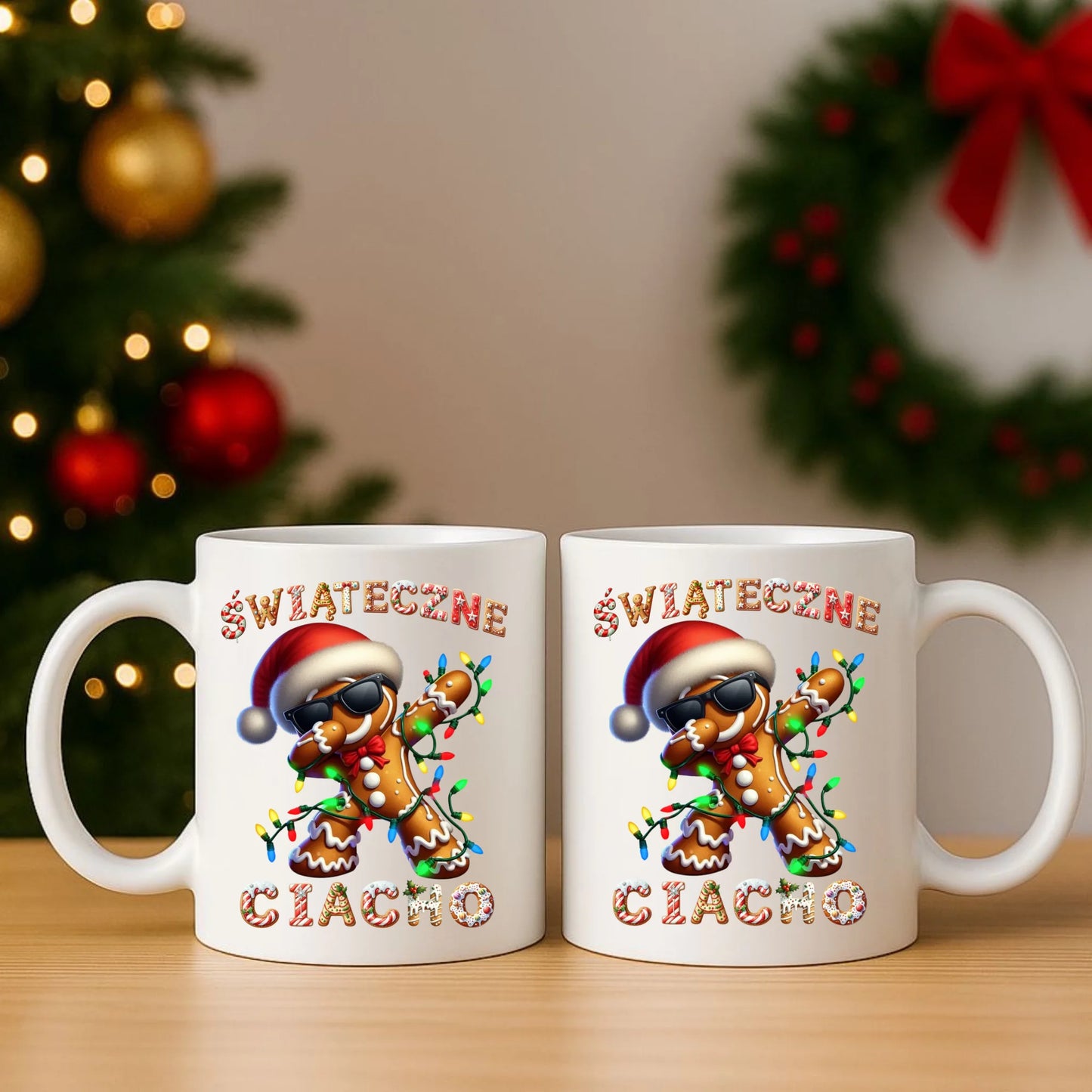 Zestaw poduszka i kubek świąteczny - Świąteczne Ciacho BN25 - StoryCups.pl