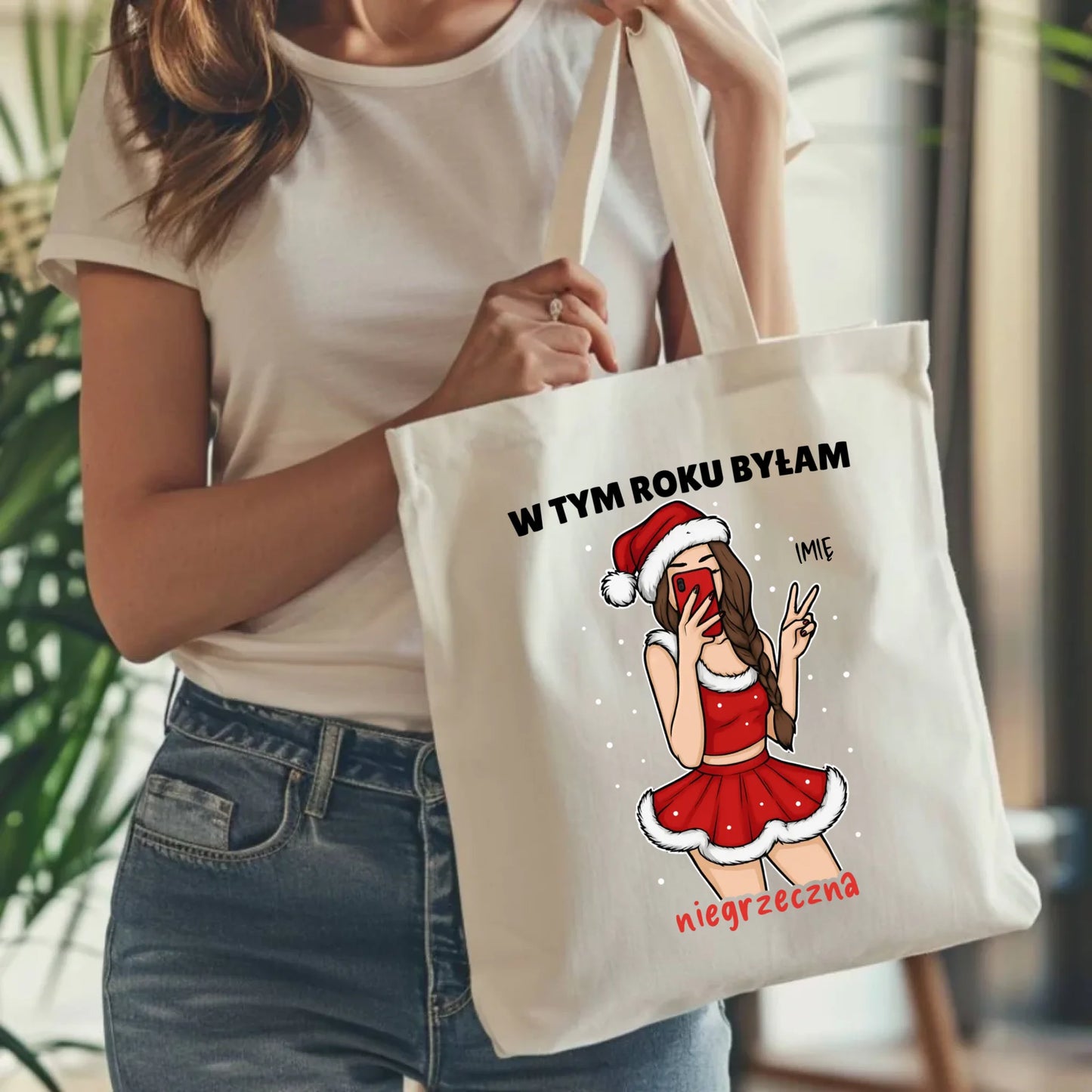 Torba świąteczna - W tym toku byłam niegrzeczna - personalizowana BN21 - StoryCups.pl