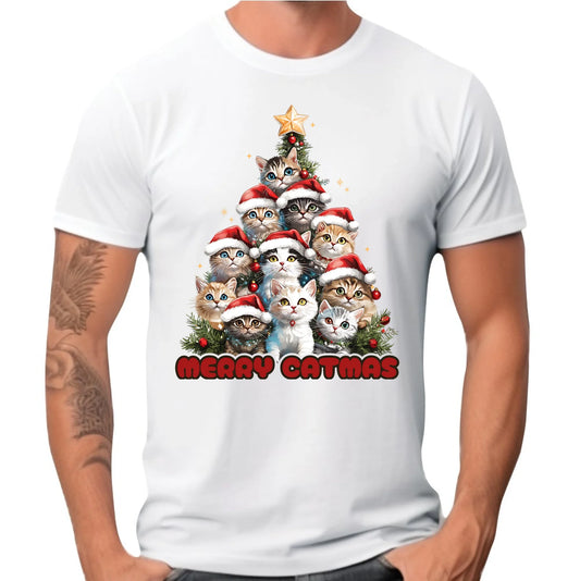 Koszulka męska świąteczna - Kocia choinka Merry Catmas BN20 - StoryCups.pl