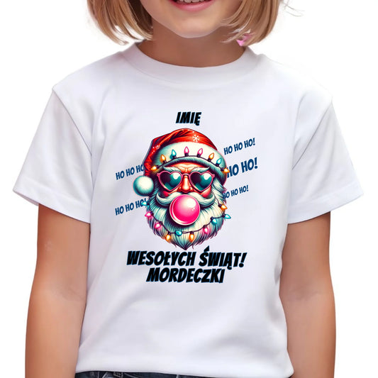 Koszulka dziecięca świąteczna - Mikołaj Wesołych Świąt Mordeczki - personalizowana BN17 - StoryCups.pl