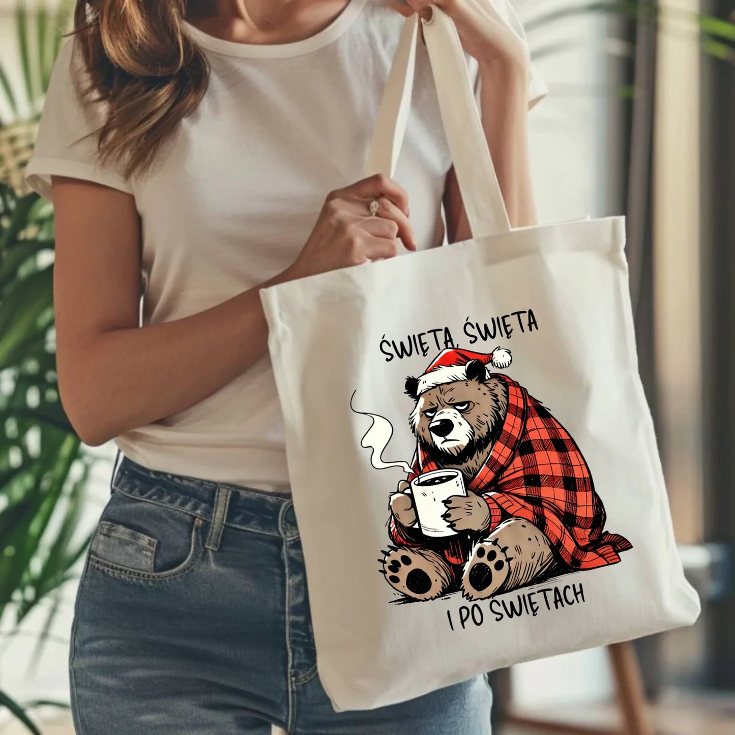 Torba świąteczna - Miś Święta, święta i po świętach BN16 - StoryCups.pl