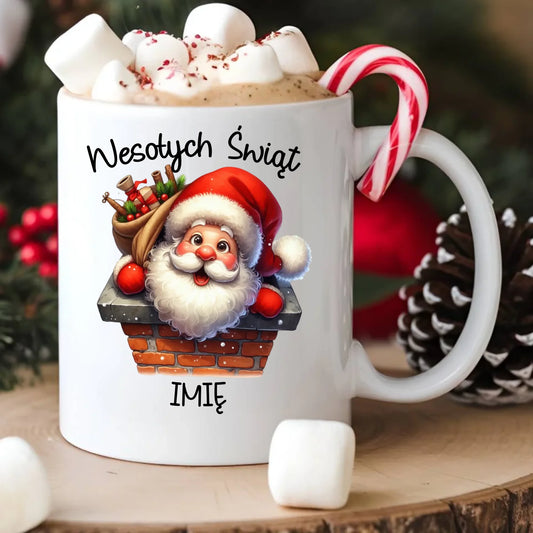 Kubek świąteczny - prezent na Mikołajki Mikołaj - personalizowany BN08 - StoryCups.pl
