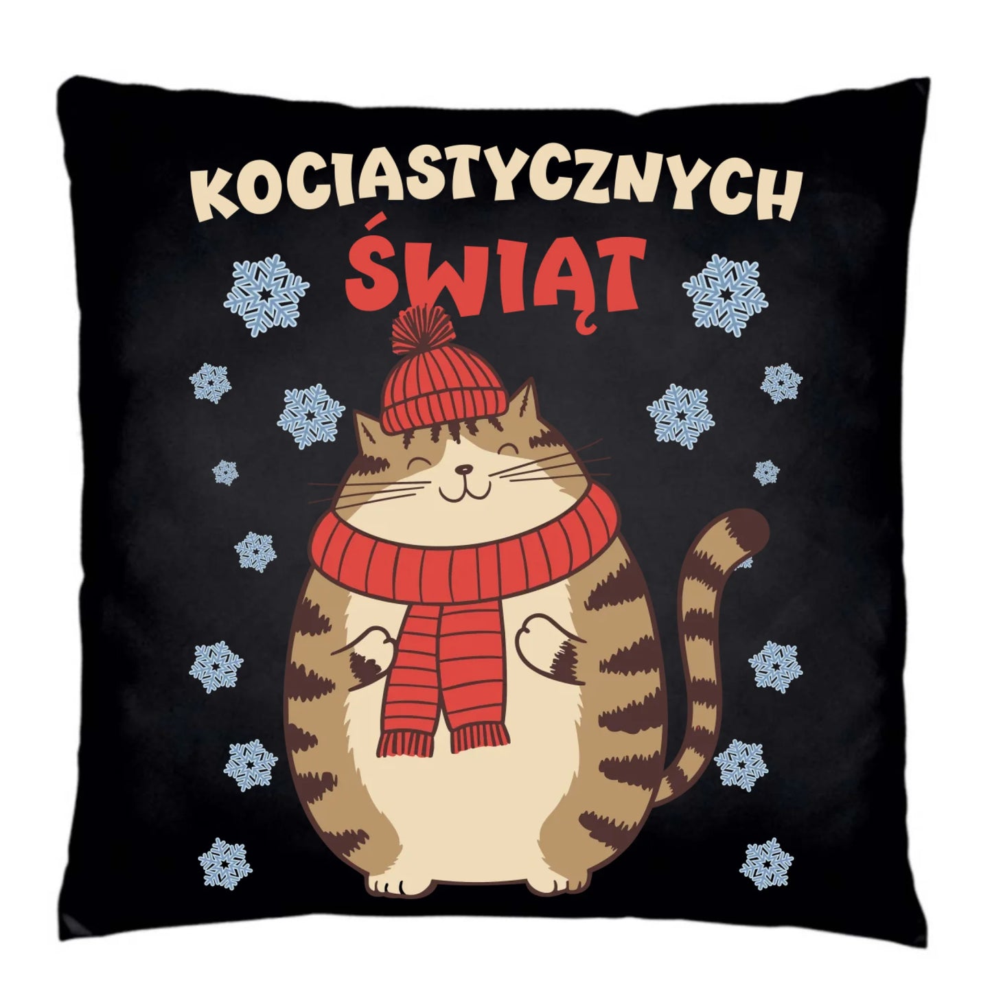 Poduszka dekoracyjna świąteczna - prezent na święta - Kociastycznych świąt BN154 - StoryCups.pl
