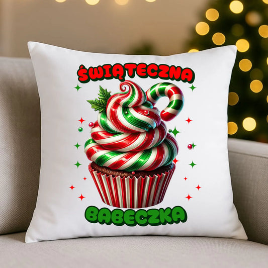 Poduszka świąteczna - prezent dla niej na święta Świąteczna babeczka BN155 - StoryCups.pl
