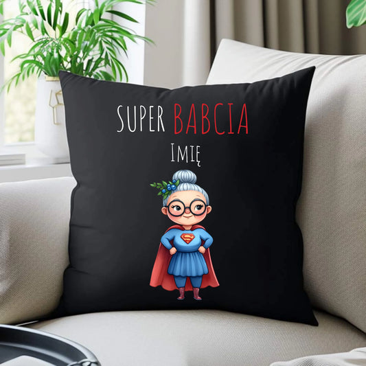 Poduszka dekoracyjna dla babci - Super Babcia - personalizowana B02 - StoryCups.pl