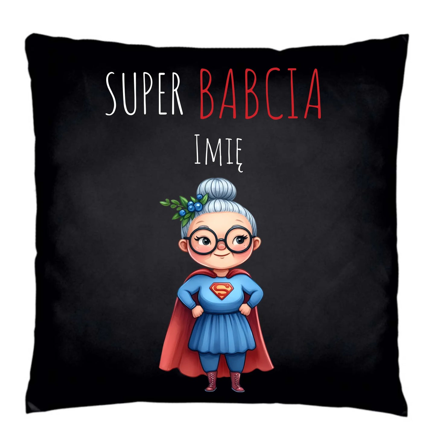 Poduszka dekoracyjna dla babci - Super Babcia - personalizowana B02 - StoryCups.pl
