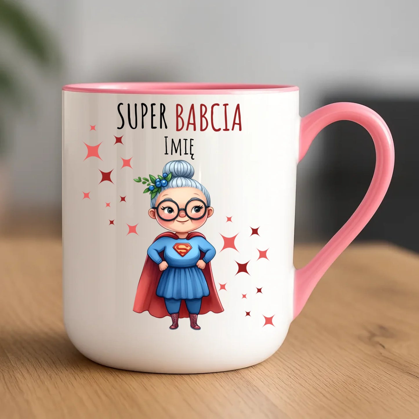 Kubek elegant dla babci - Super Babcia - personalizowany B02 - StoryCups.pl