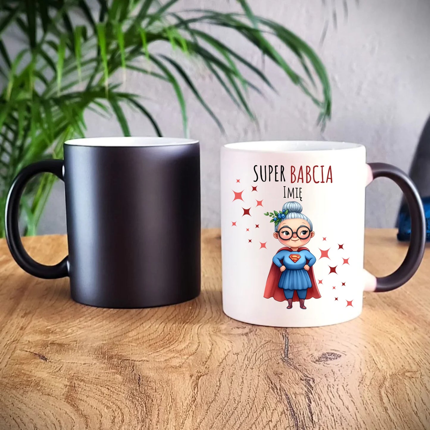 Kubek magiczny dla babci - Super Babcia - personalizowany B02 - StoryCups.pl