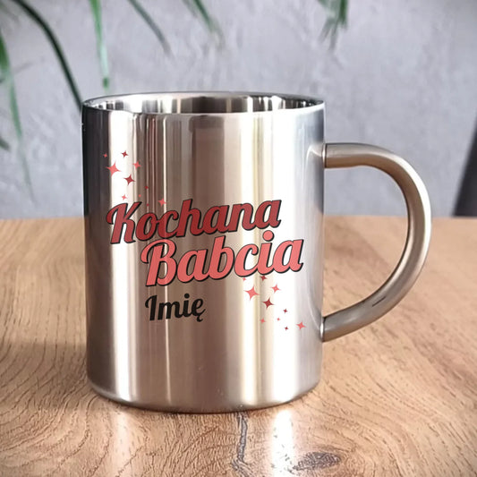 Kubek metalowy dla babci - Kochana Babcia - personalizowany B05 - StoryCups.pl