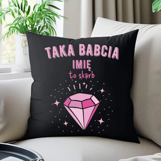 Poduszka dekoracyjna dla babci - Taka Babcia to skarb - personalizowana B06 - StoryCups.pl