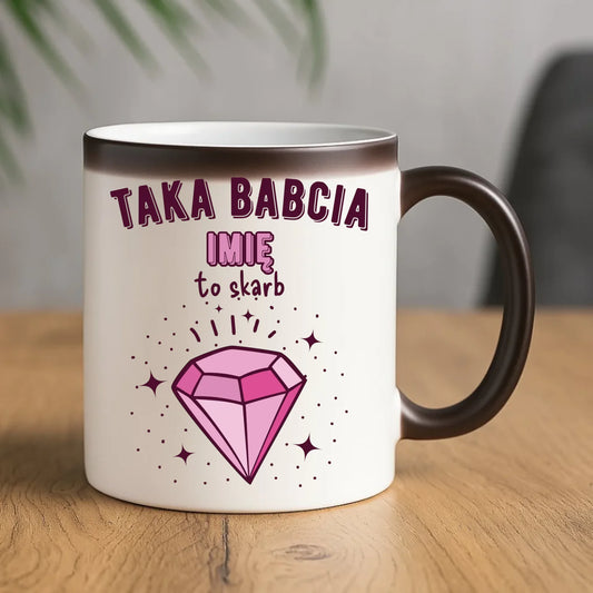 Kubek magiczny dla babci - Taka Babcia to skarb - personalizowany B06 - StoryCups.pl