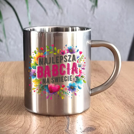 Kubek metalowy dla babci - Najlepsza Babcia na świecie B07 - StoryCups.pl