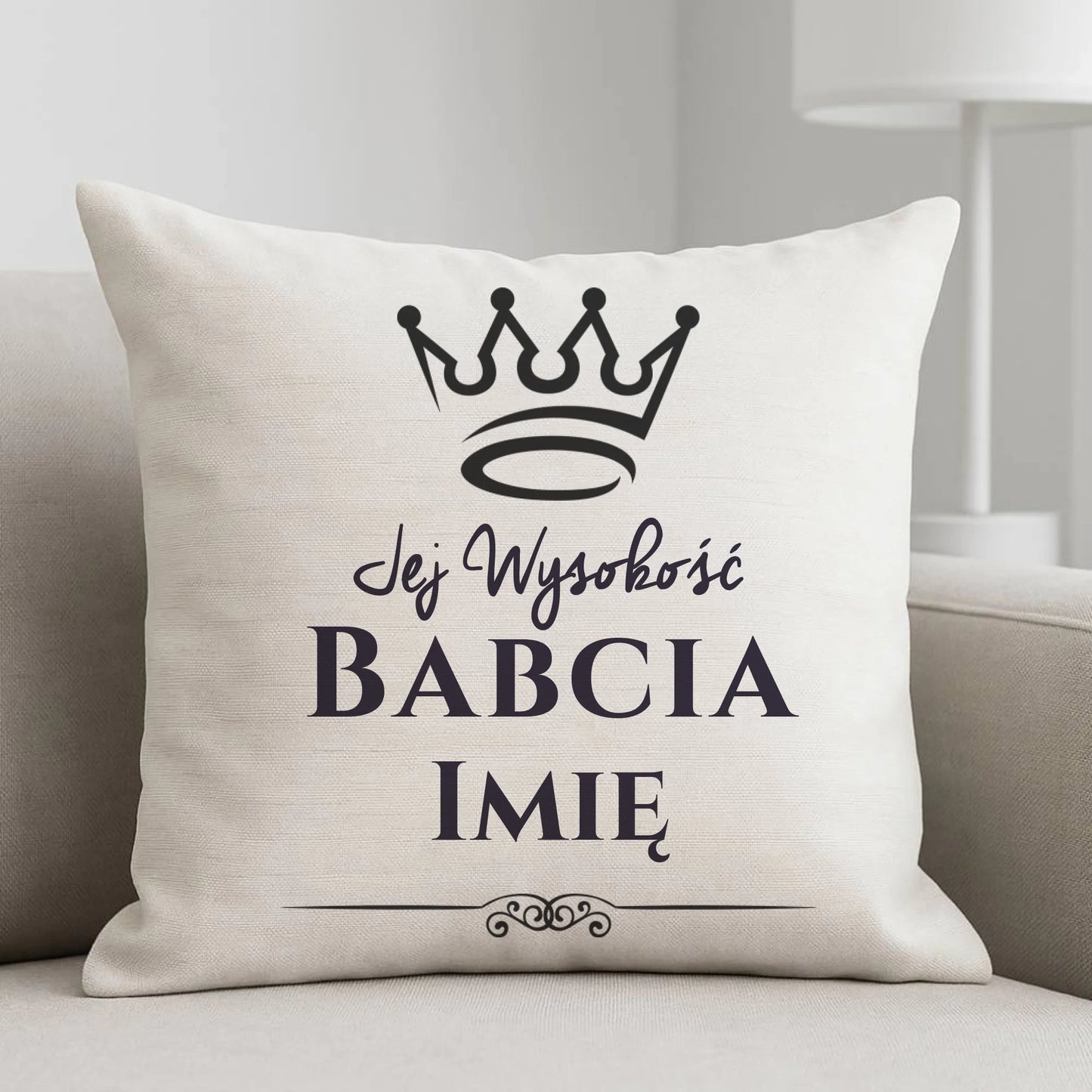 Poduszka dla babci - Jej Wysokość Babcia - personalizowana B11 - StoryCups.pl