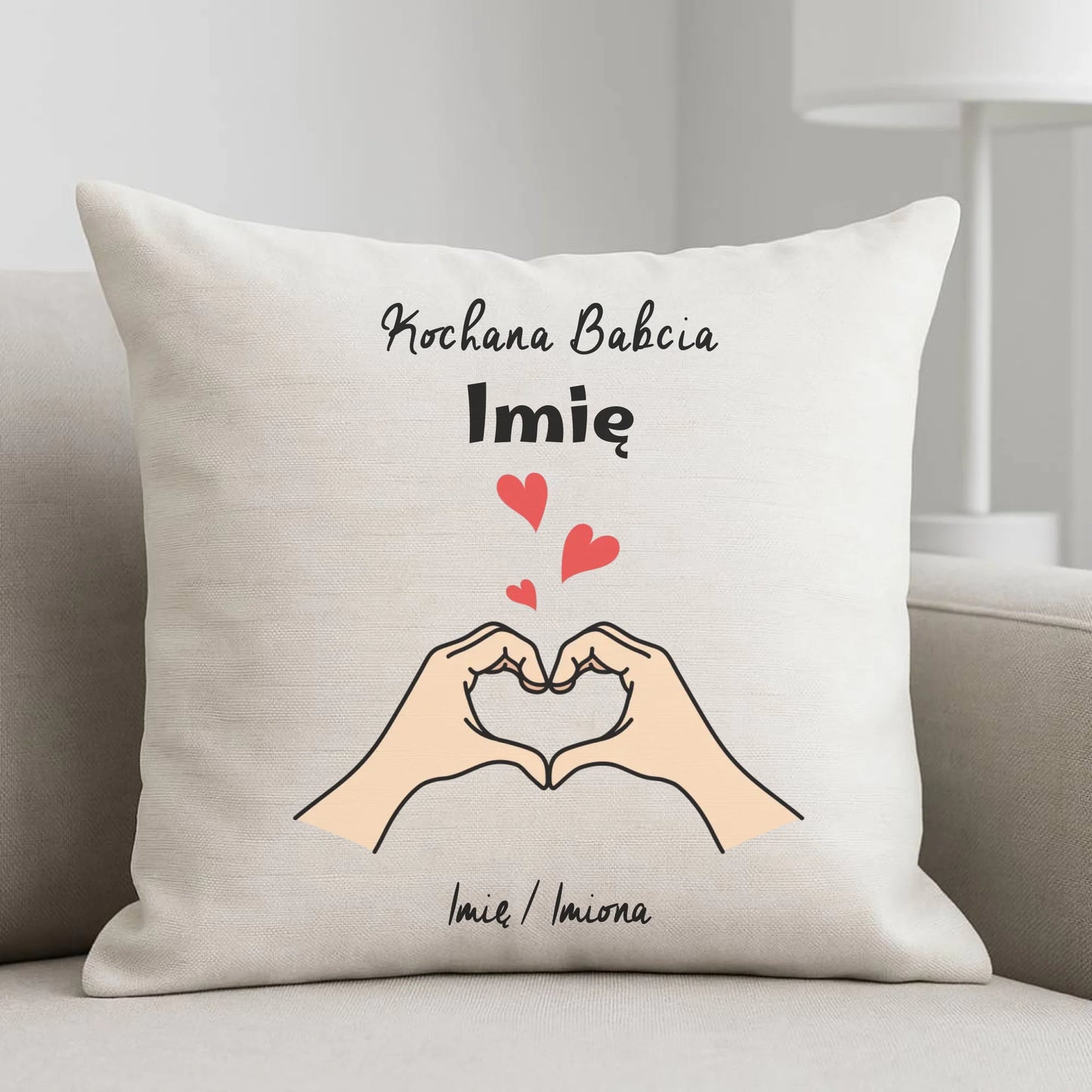 Poduszka dla babci - Kochana Babcia podpis - personalizowana B13 - StoryCups.pl