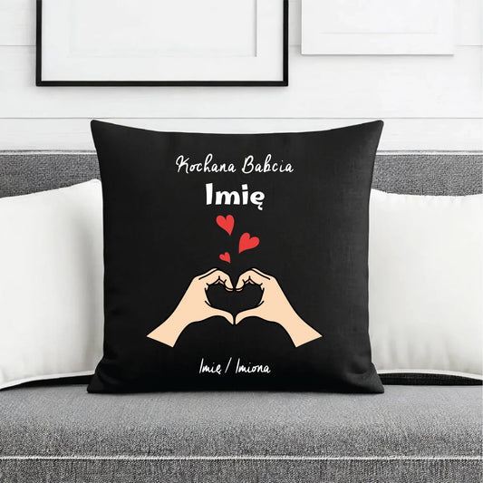 Poduszka dekoracyjna dla babci - Kochana Babcia podpis - personalizowana B13 - StoryCups.pl