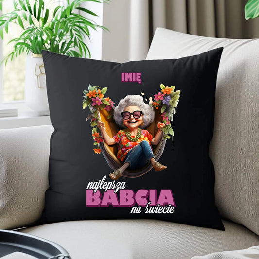 Poduszka dekoracyjna dla babci - Najlepsza Babcia na świecie - personalizowana B14 - StoryCups.pl