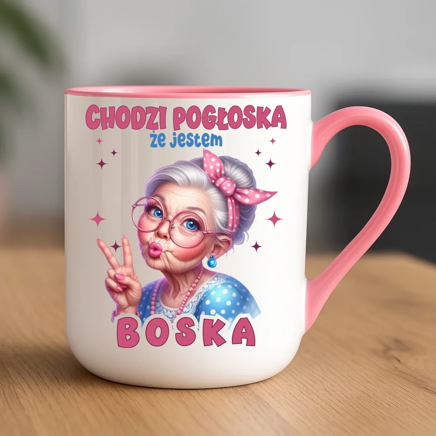 Kubek elegant dla babci - Chodzi pogłoska, że jestem boska B16 - StoryCups.pl