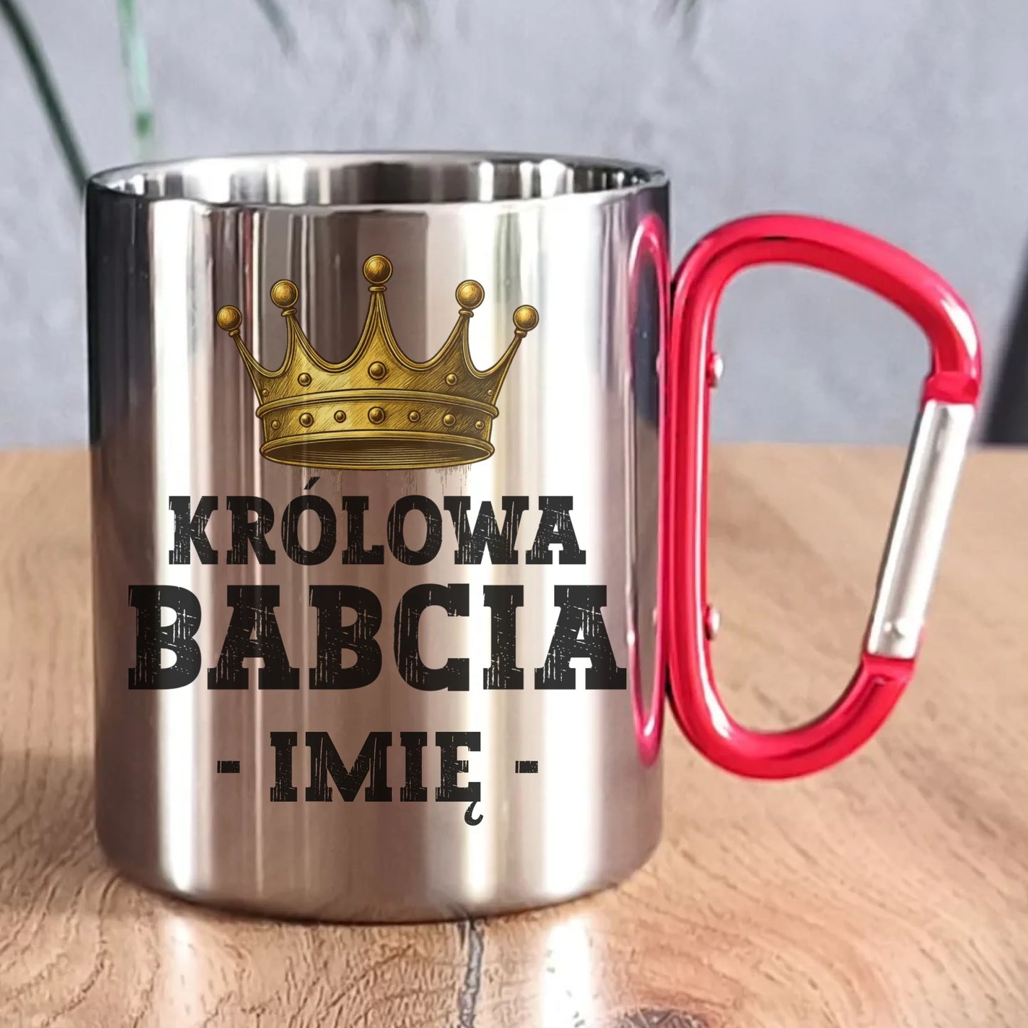 Kubek metalowy dla babci - Królowa Babcia - personalizowany B17 - StoryCups.pl